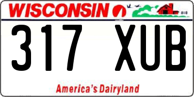 WI license plate 317XUB