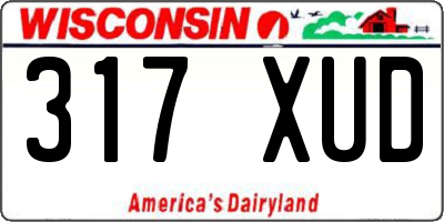 WI license plate 317XUD