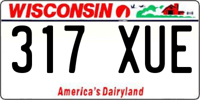 WI license plate 317XUE