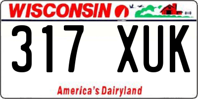 WI license plate 317XUK
