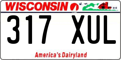 WI license plate 317XUL