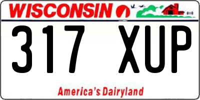 WI license plate 317XUP