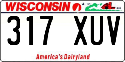 WI license plate 317XUV