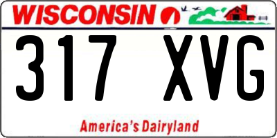 WI license plate 317XVG