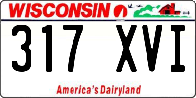 WI license plate 317XVI