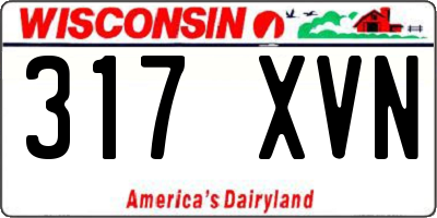 WI license plate 317XVN