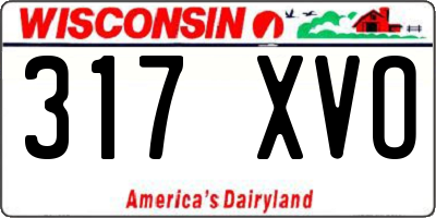 WI license plate 317XVO
