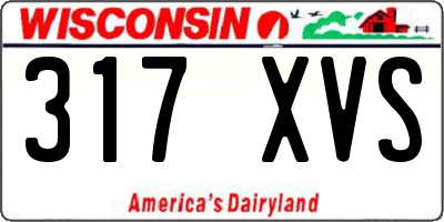 WI license plate 317XVS