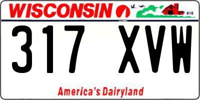 WI license plate 317XVW