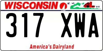 WI license plate 317XWA