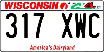 WI license plate 317XWC