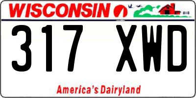 WI license plate 317XWD
