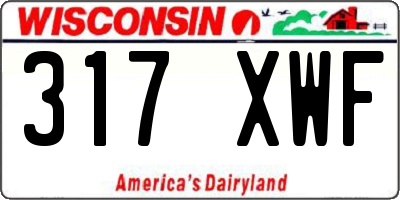 WI license plate 317XWF