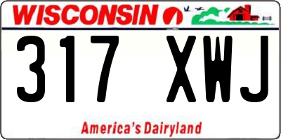 WI license plate 317XWJ