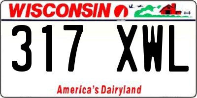 WI license plate 317XWL