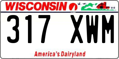 WI license plate 317XWM