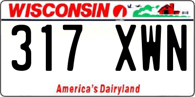 WI license plate 317XWN