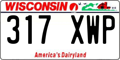 WI license plate 317XWP