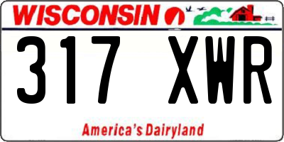 WI license plate 317XWR
