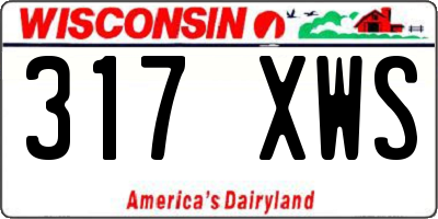 WI license plate 317XWS