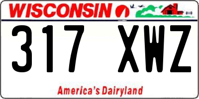 WI license plate 317XWZ