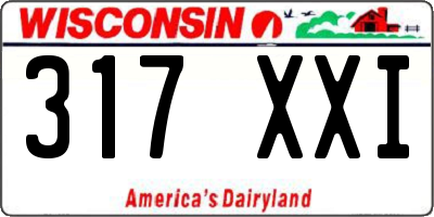 WI license plate 317XXI