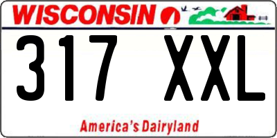 WI license plate 317XXL