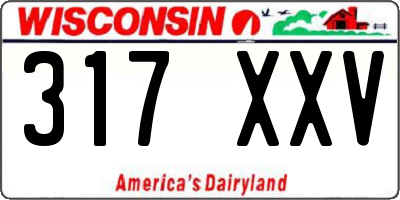 WI license plate 317XXV