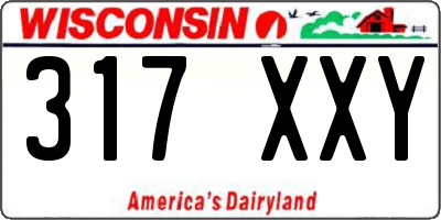 WI license plate 317XXY