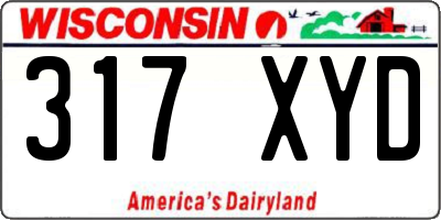 WI license plate 317XYD