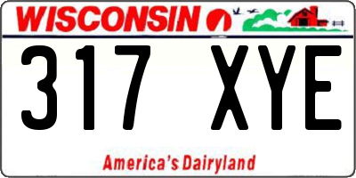 WI license plate 317XYE
