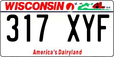 WI license plate 317XYF