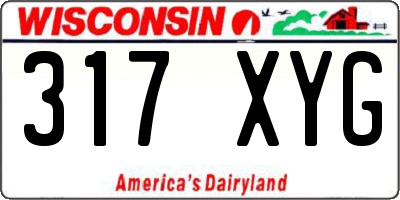 WI license plate 317XYG