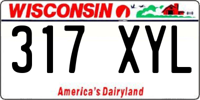 WI license plate 317XYL