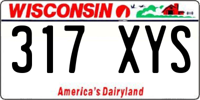 WI license plate 317XYS