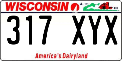 WI license plate 317XYX