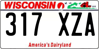 WI license plate 317XZA