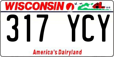 WI license plate 317YCY