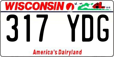 WI license plate 317YDG