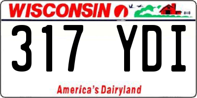 WI license plate 317YDI