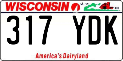WI license plate 317YDK