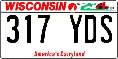WI license plate 317YDS
