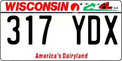 WI license plate 317YDX