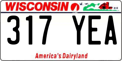 WI license plate 317YEA