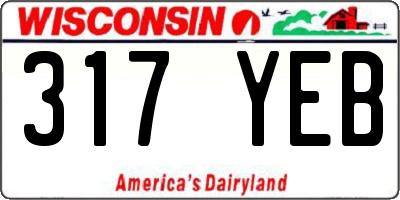 WI license plate 317YEB
