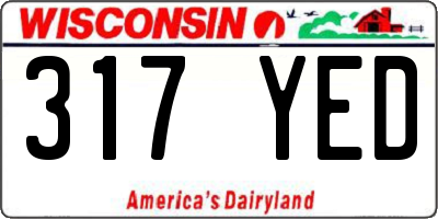 WI license plate 317YED