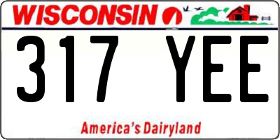 WI license plate 317YEE