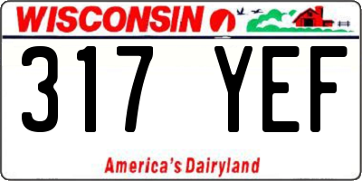 WI license plate 317YEF