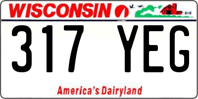 WI license plate 317YEG