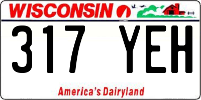 WI license plate 317YEH